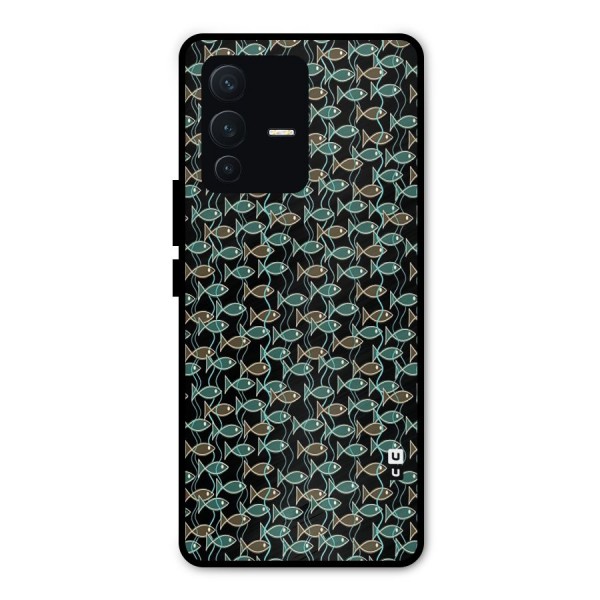 Animated Fishes Art Pattern Metal Back Case for Vivo V23 Pro