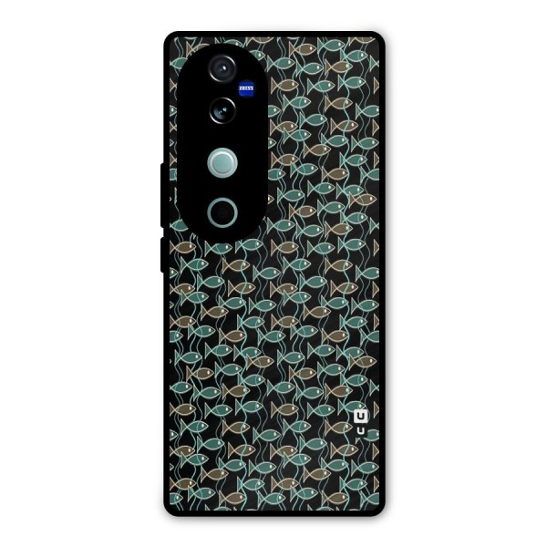 Animated Fishes Art Pattern Metal Back Case for Vivo V40