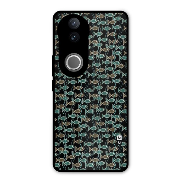 Animated Fishes Art Pattern Metal Back Case for Vivo V50e