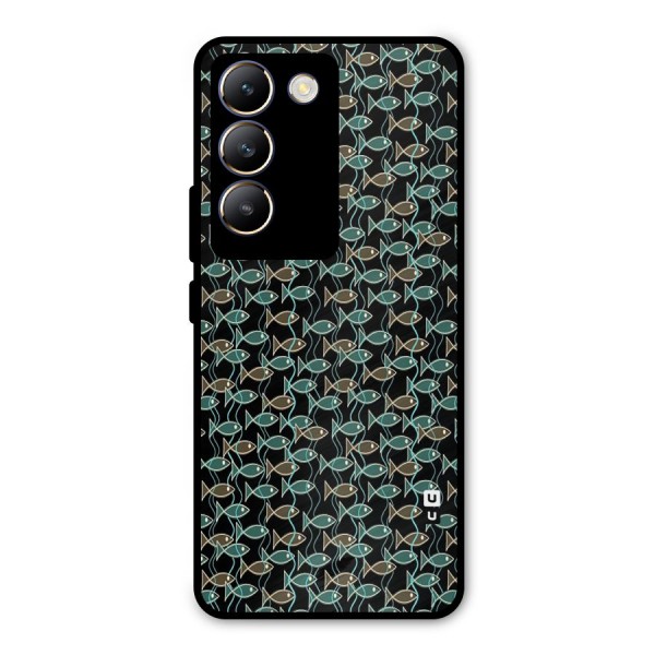 Animated Fishes Art Pattern Metal Back Case for Vivo Y200e