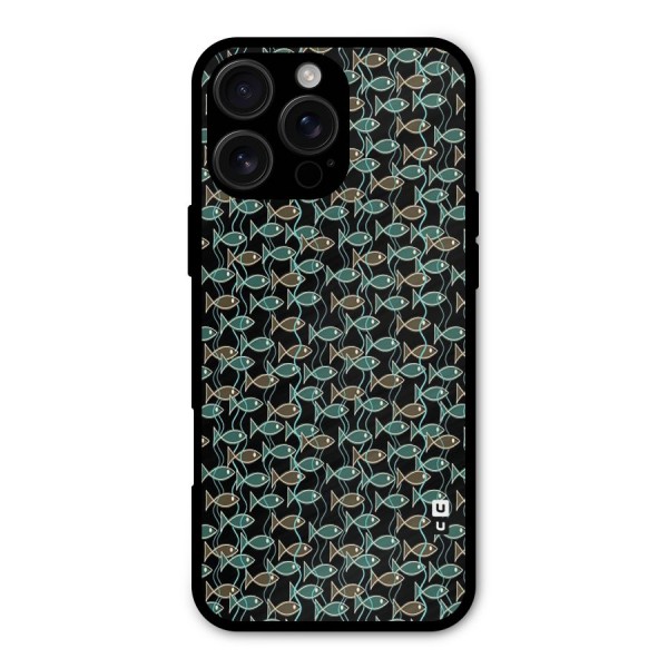 Animated Fishes Art Pattern Metal Back Case for iPhone 16 Pro Max