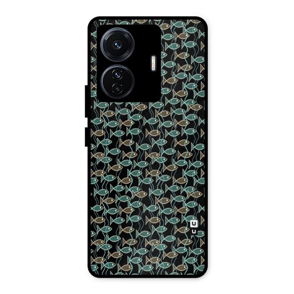 Animated Fishes Art Pattern Metal Back Case for iQOO Z6