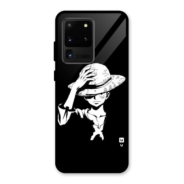 Anime One Piece Luffy Silhouette Glass Back Case for Galaxy S20 Ultra