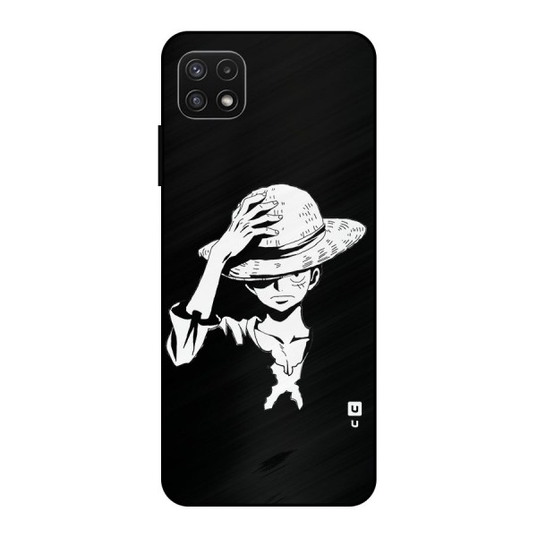 Anime One Piece Luffy Silhouette Metal Back Case for Galaxy A22 5G