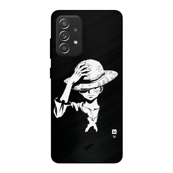Anime One Piece Luffy Silhouette Metal Back Case for Galaxy A52