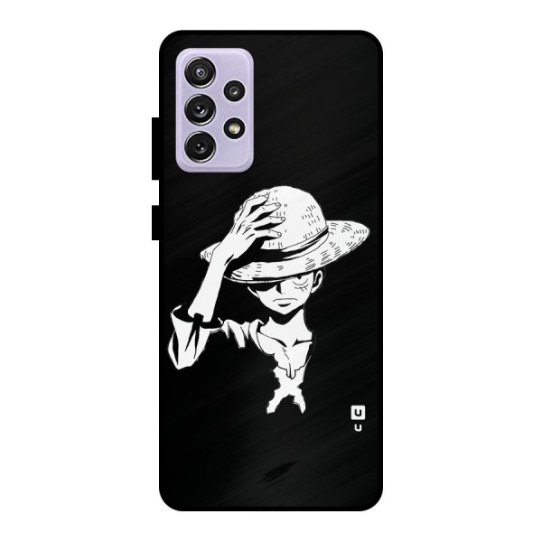 Anime One Piece Luffy Silhouette Metal Back Case for Galaxy A72