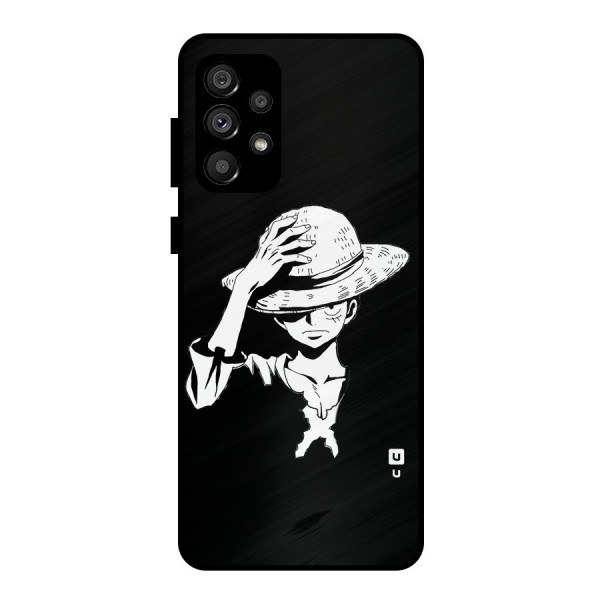 Anime One Piece Luffy Silhouette Metal Back Case for Galaxy A73 5G
