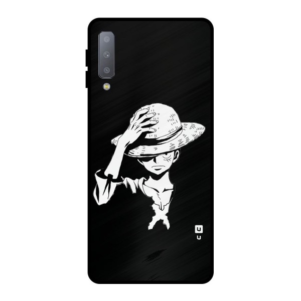 Anime One Piece Luffy Silhouette Metal Back Case for Galaxy A7 (2018)