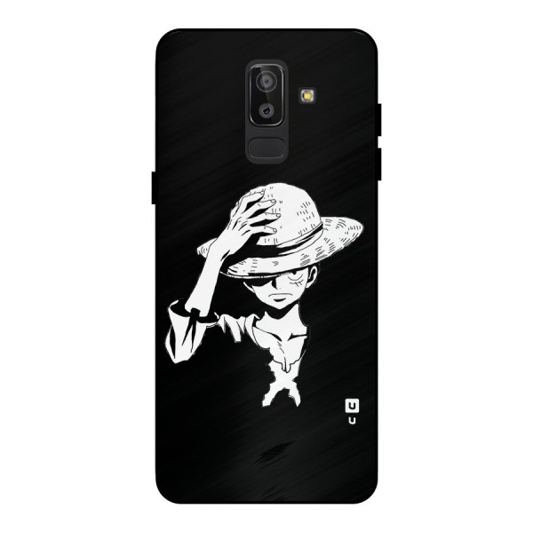 Anime One Piece Luffy Silhouette Metal Back Case for Galaxy J8