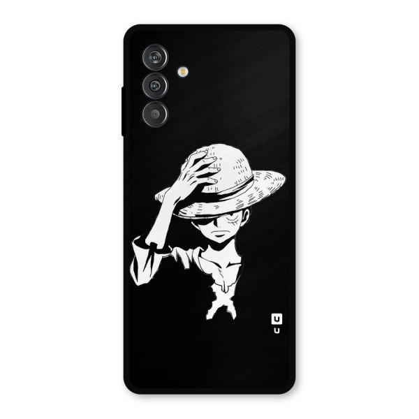 Anime One Piece Luffy Silhouette Metal Back Case for Galaxy M14 5G