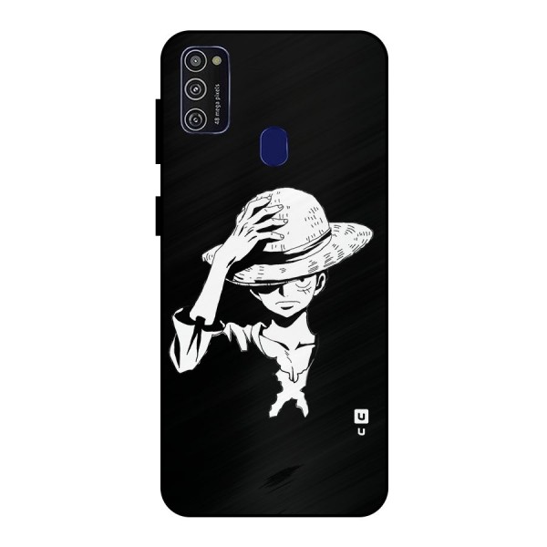 Anime One Piece Luffy Silhouette Metal Back Case for Galaxy M21