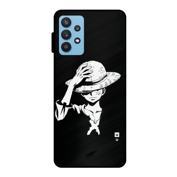 Anime One Piece Luffy Silhouette Metal Back Case for Galaxy M32 5G