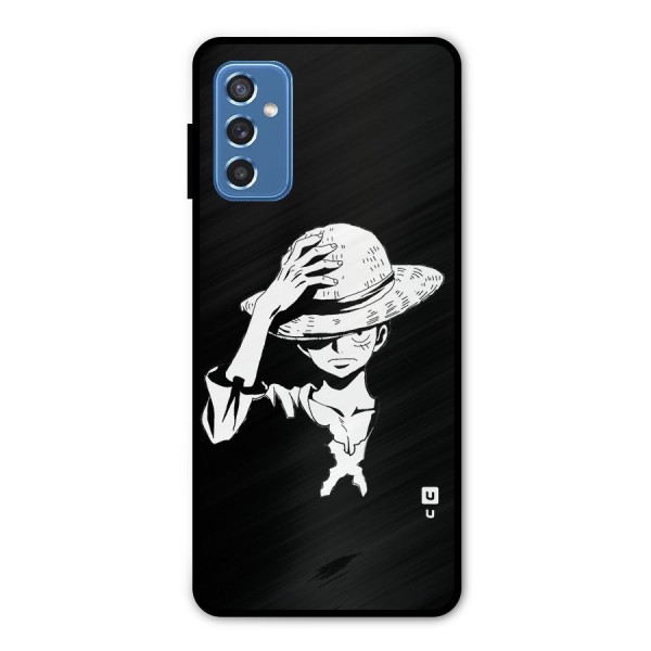 Anime One Piece Luffy Silhouette Metal Back Case for Galaxy M52 5G