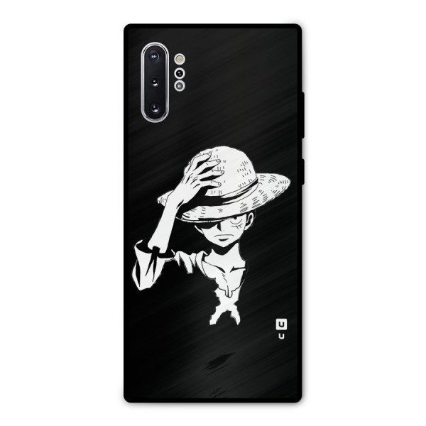 Anime One Piece Luffy Silhouette Metal Back Case for Galaxy Note 10 Plus