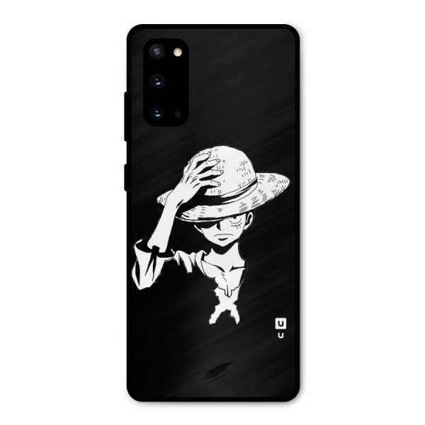 Anime One Piece Luffy Silhouette Metal Back Case for Galaxy S20