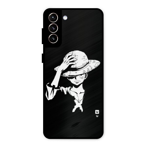 Anime One Piece Luffy Silhouette Metal Back Case for Galaxy S21 Plus