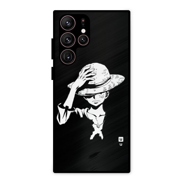Anime One Piece Luffy Silhouette Metal Back Case for Galaxy S22 Ultra 5G