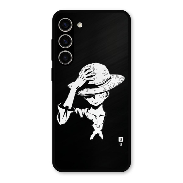 Anime One Piece Luffy Silhouette Metal Back Case for Galaxy S23 Plus