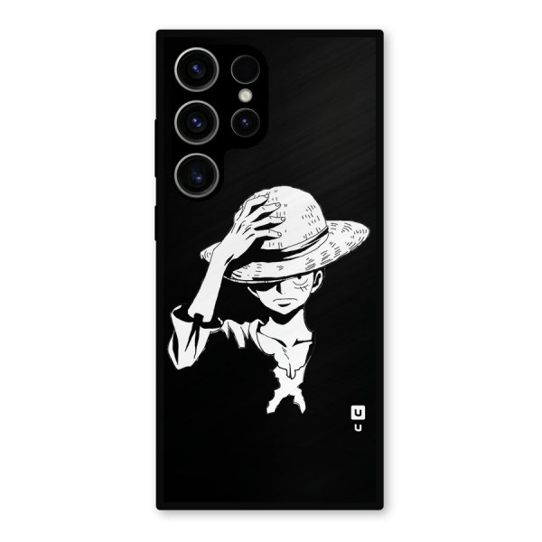 Anime One Piece Luffy Silhouette Metal Back Case for Galaxy S23 Ultra