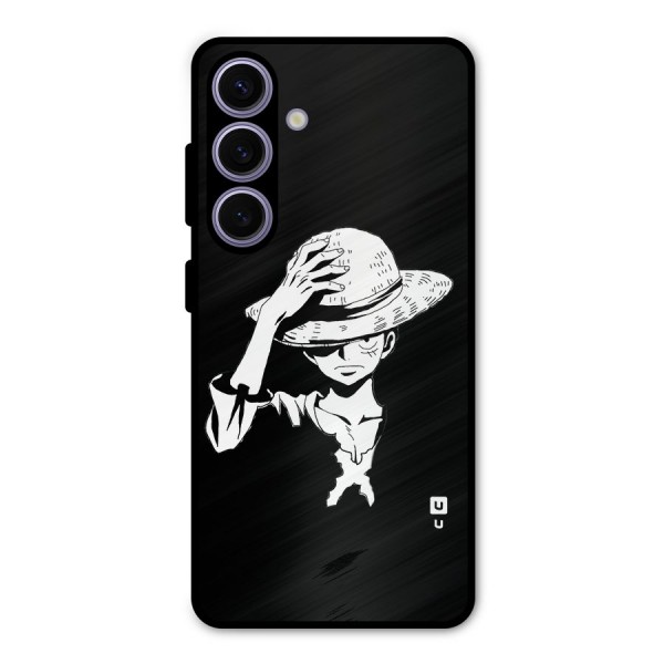 Anime One Piece Luffy Silhouette Metal Back Case for Galaxy S24