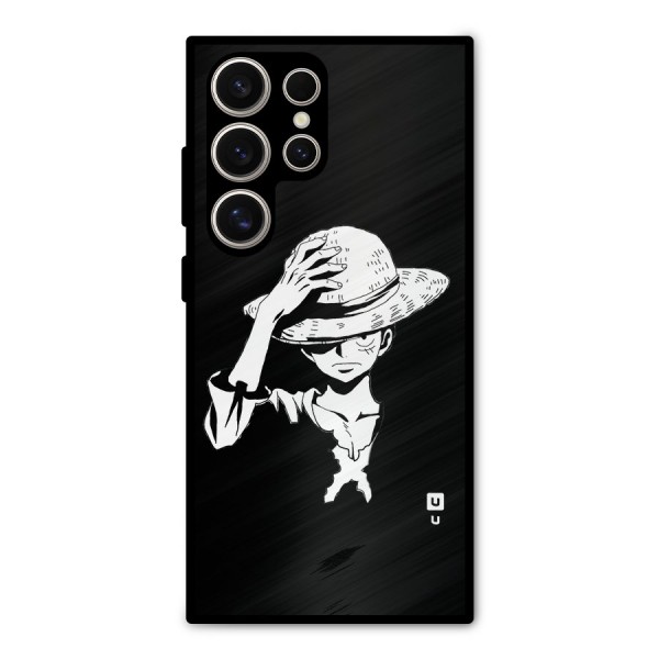 Anime One Piece Luffy Silhouette Metal Back Case for Galaxy S24 Ultra