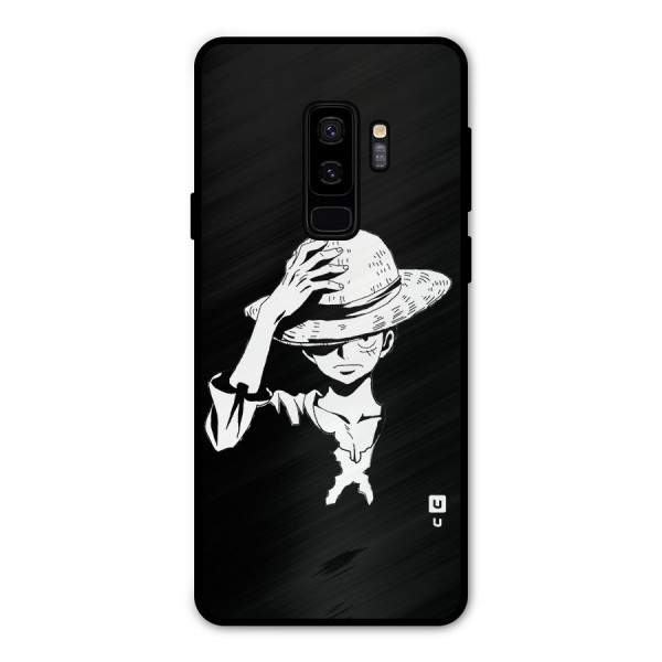 Anime One Piece Luffy Silhouette Metal Back Case for Galaxy S9 Plus
