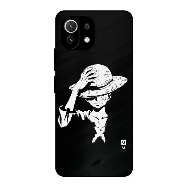 Anime One Piece Luffy Silhouette Metal Back Case for Mi 11 Lite