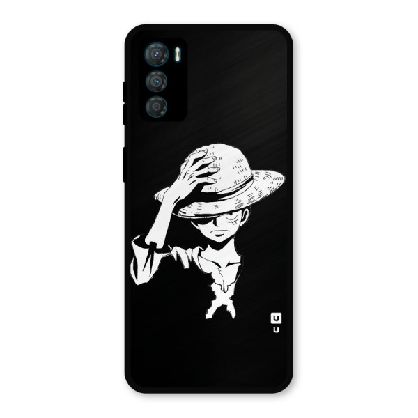Anime One Piece Luffy Silhouette Metal Back Case for Moto G42