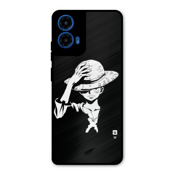Anime One Piece Luffy Silhouette Metal Back Case for Moto G45