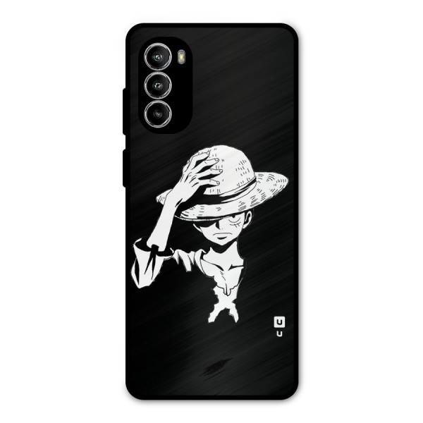 Anime One Piece Luffy Silhouette Metal Back Case for Moto G52