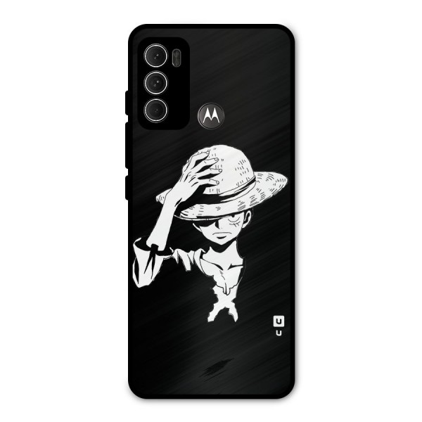 Anime One Piece Luffy Silhouette Metal Back Case for Moto G60