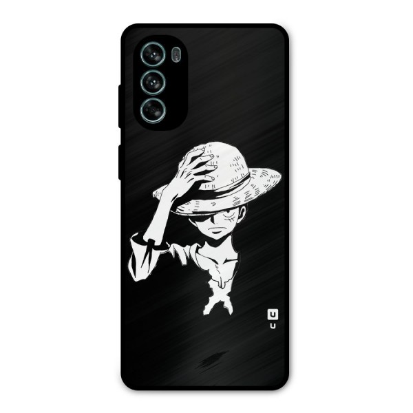 Anime One Piece Luffy Silhouette Metal Back Case for Moto G62