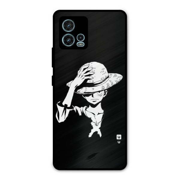 Anime One Piece Luffy Silhouette Metal Back Case for Moto G72