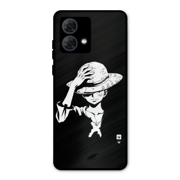 Anime One Piece Luffy Silhouette Metal Back Case for Moto G84