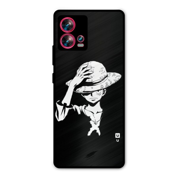 Anime One Piece Luffy Silhouette Metal Back Case for Motorola Edge 30 Fusion