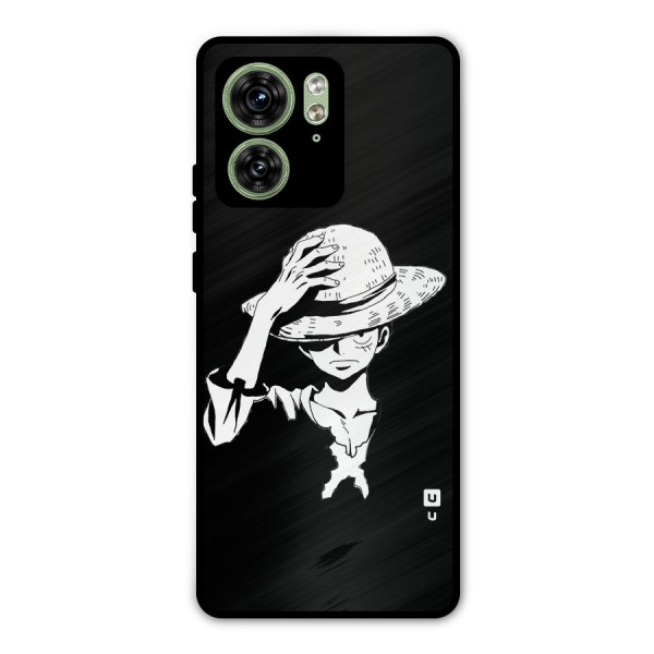 Anime One Piece Luffy Silhouette Metal Back Case for Motorola Edge 40 5G
