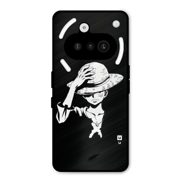 Anime One Piece Luffy Silhouette Metal Back Case for Nothing Phone 3a