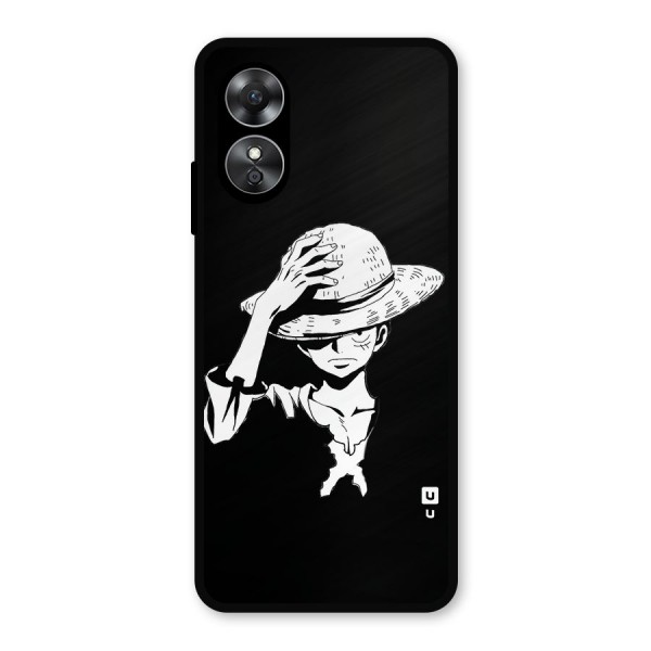 Anime One Piece Luffy Silhouette Metal Back Case for Oppo A17