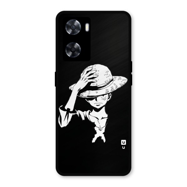 Anime One Piece Luffy Silhouette Metal Back Case for Oppo A57 2022