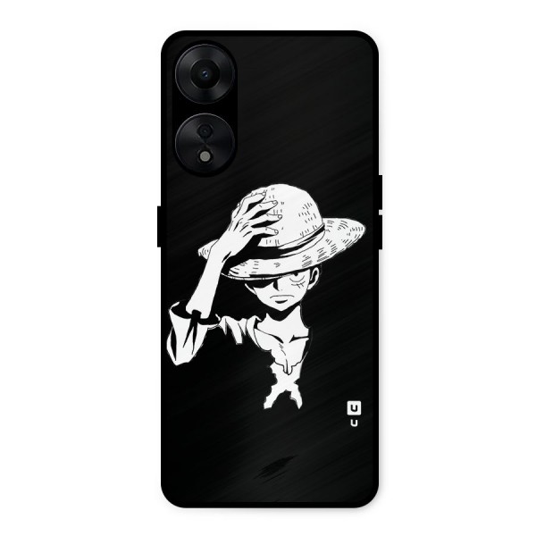 Anime One Piece Luffy Silhouette Metal Back Case for Oppo A78 5G