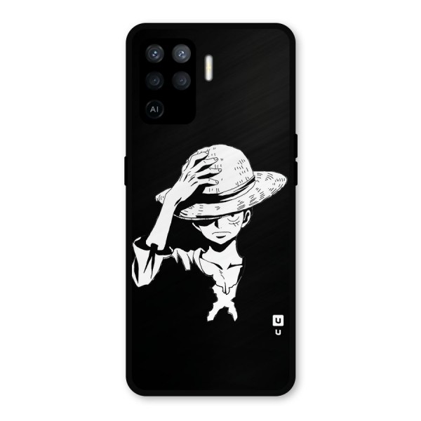 Anime One Piece Luffy Silhouette Metal Back Case for Oppo F19 Pro
