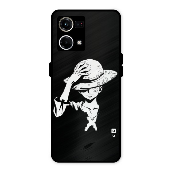 Anime One Piece Luffy Silhouette Metal Back Case for Oppo F21 Pro 4G