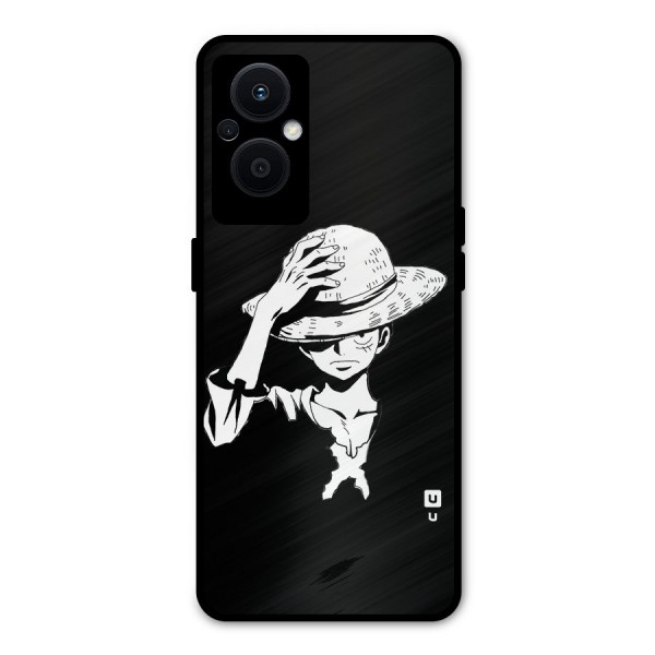 Anime One Piece Luffy Silhouette Metal Back Case for Oppo F21 Pro 5G