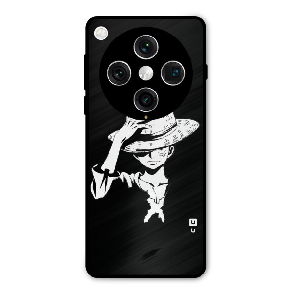 Anime One Piece Luffy Silhouette Metal Back Case for Oppo Find X8 Pro