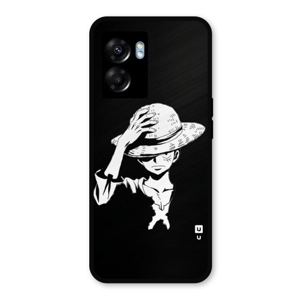 Anime One Piece Luffy Silhouette Metal Back Case for Oppo K10 (5G)