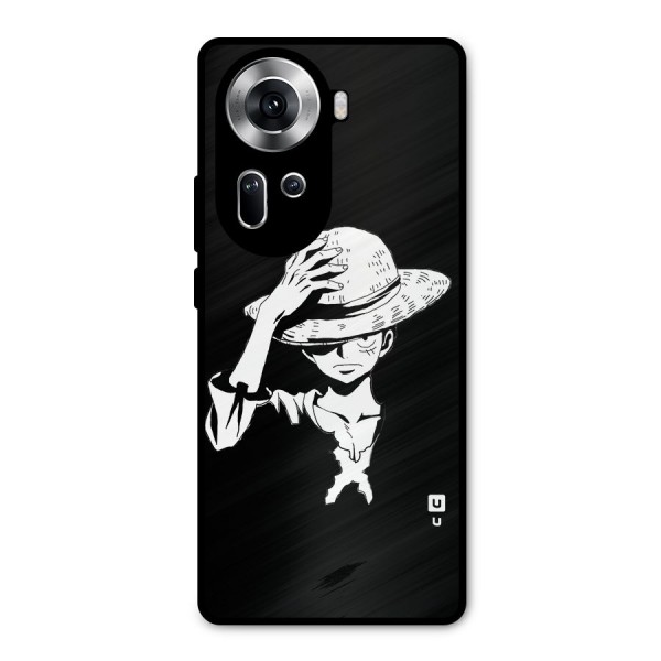 Anime One Piece Luffy Silhouette Metal Back Case for Oppo Reno11 5G