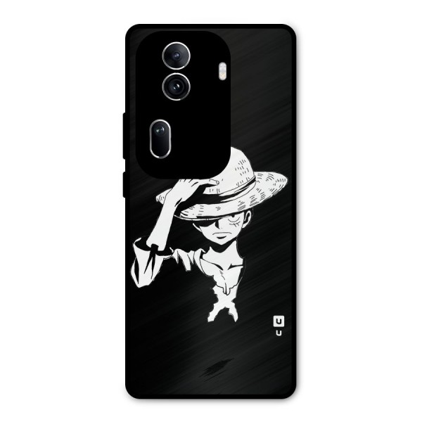 Anime One Piece Luffy Silhouette Metal Back Case for Oppo Reno11 Pro 5G