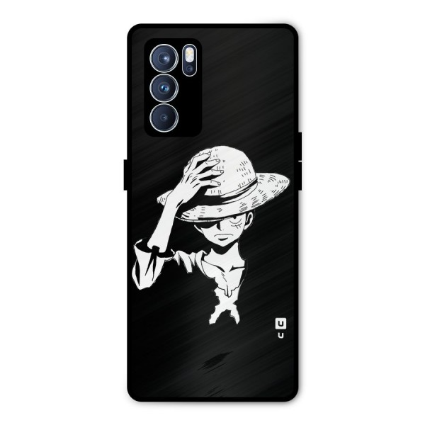 Anime One Piece Luffy Silhouette Metal Back Case for Oppo Reno6 Pro 5G
