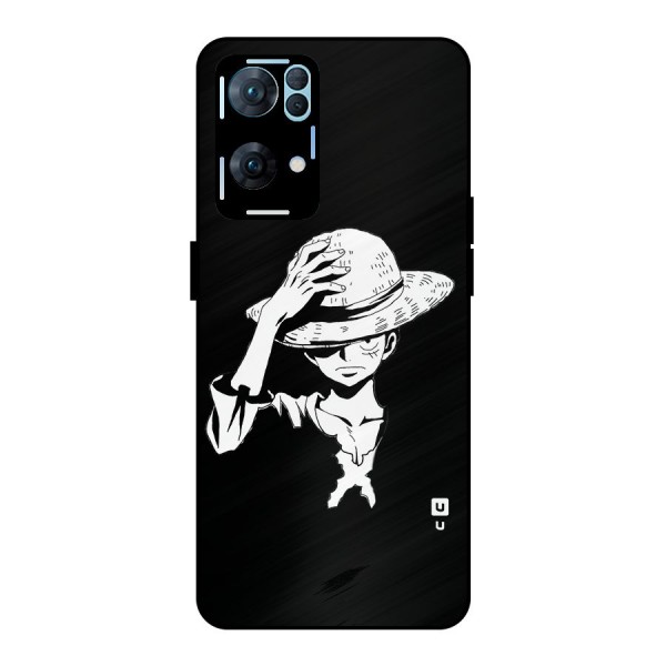 Anime One Piece Luffy Silhouette Metal Back Case for Oppo Reno7 Pro 5G