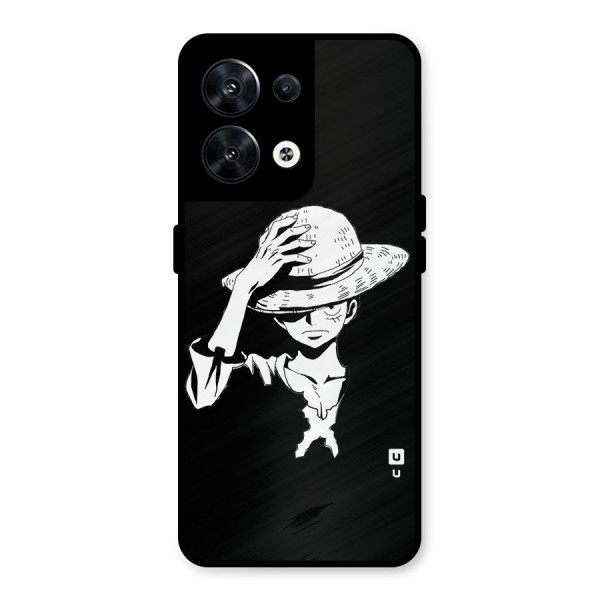 Anime One Piece Luffy Silhouette Metal Back Case for Oppo Reno8 5G